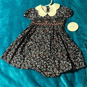 Edgehill Collection blue floral dress with diaper cover